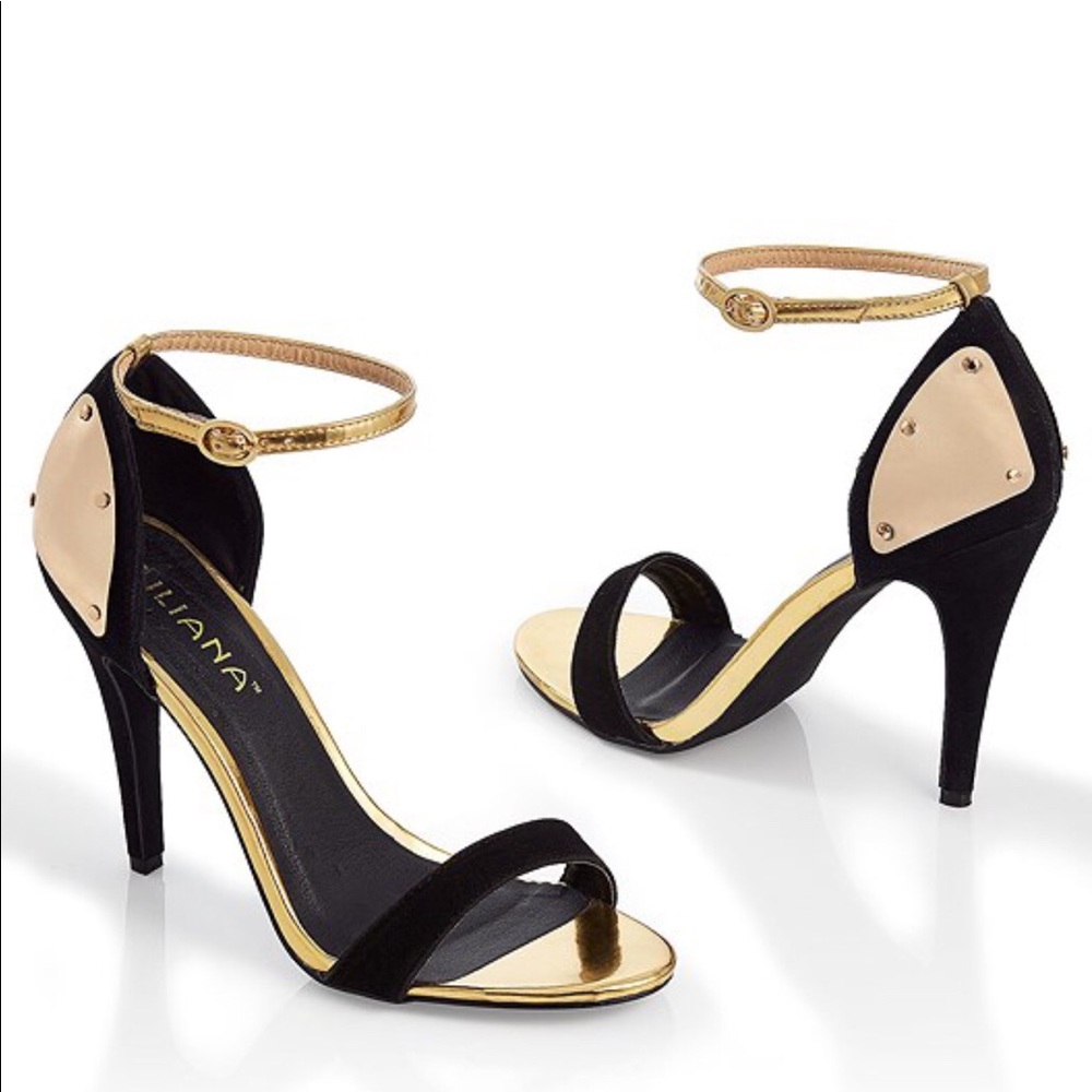 Black gold heels